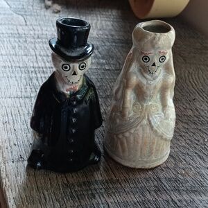 Skeleton Bride and Groom Boney Bunch 2010 Candle Holders